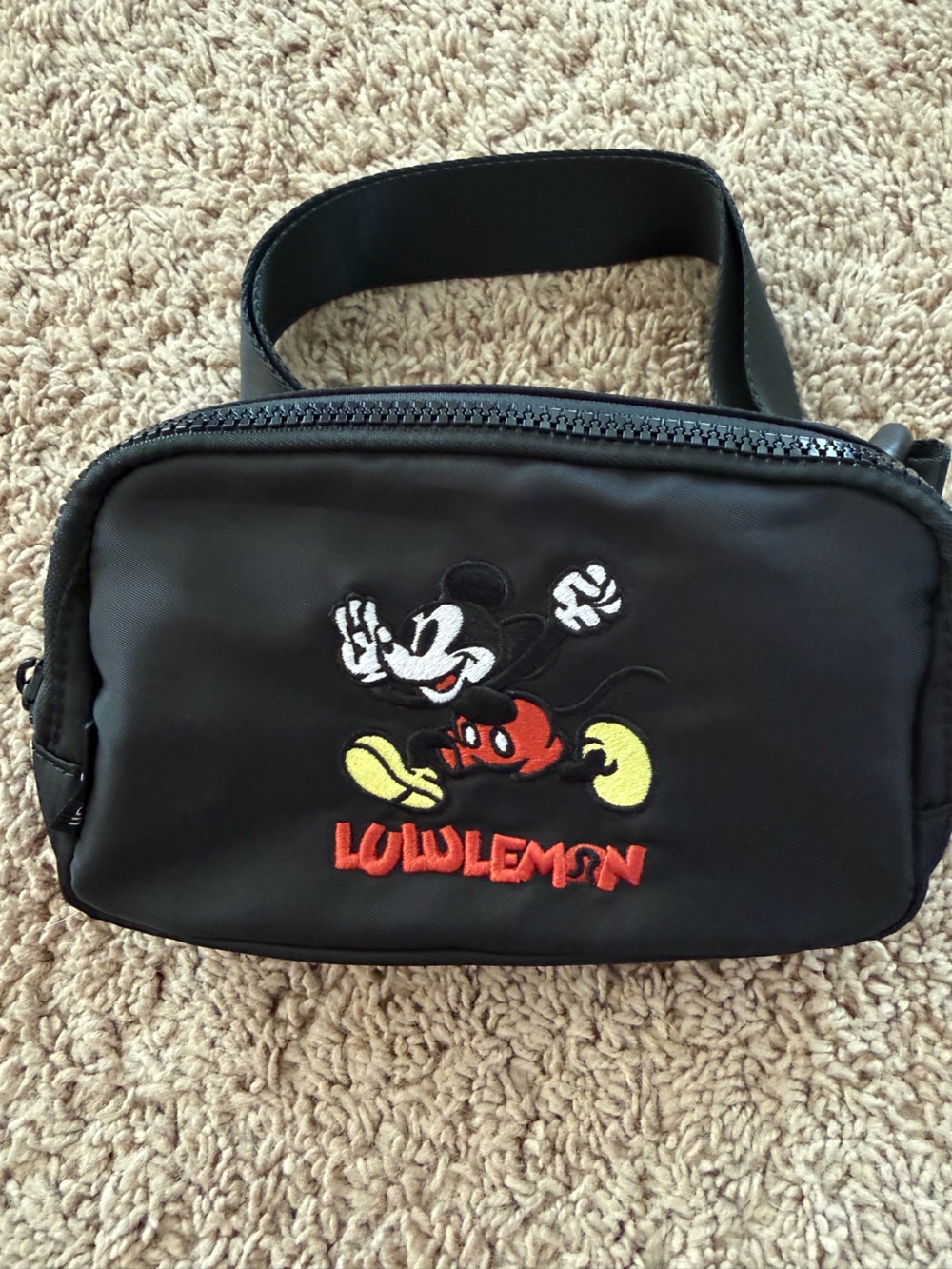 lululemon athletica Black Crossbody Bag with Mickey Embroidery